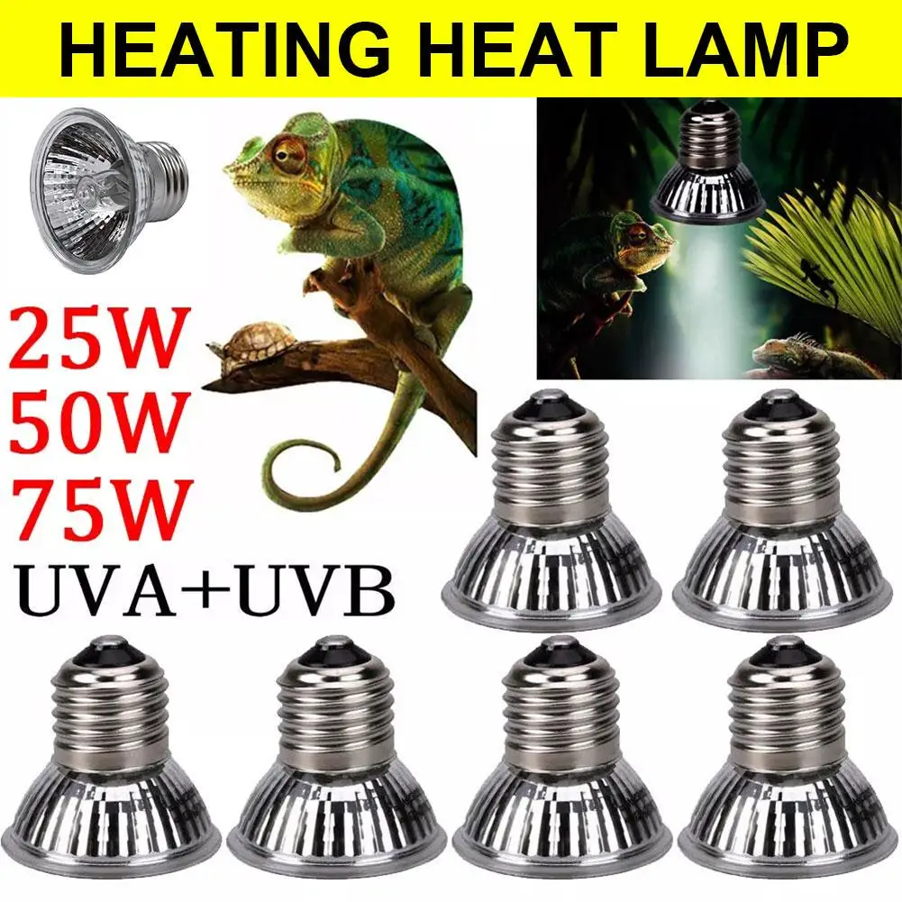 Reptile Heating Lamp Reptile Light Bulb Reptile Lamp Bulb Heating Lamp Bulb 25/50/75W UVA UVB Reptile Heating Light Bulb Snake Full Spectrum Light Bulbs 1Pcs Basking Turtle Heating Pet UV I0G5