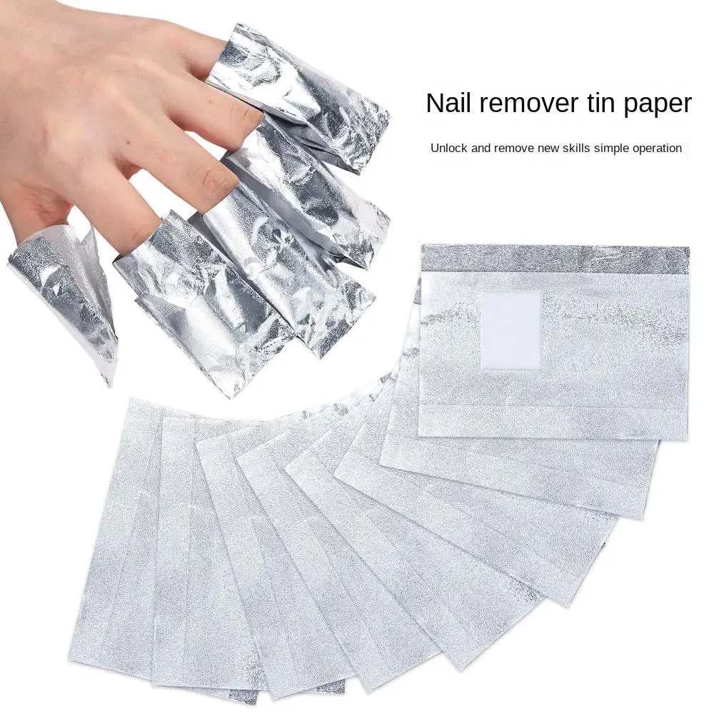 

50/100pcs UV Gel Cleaner Nail Wraps Aluminium Foil Paper Nail Cleaning Nail Polish Remover Pad Makeup Manicure Tool Accessories