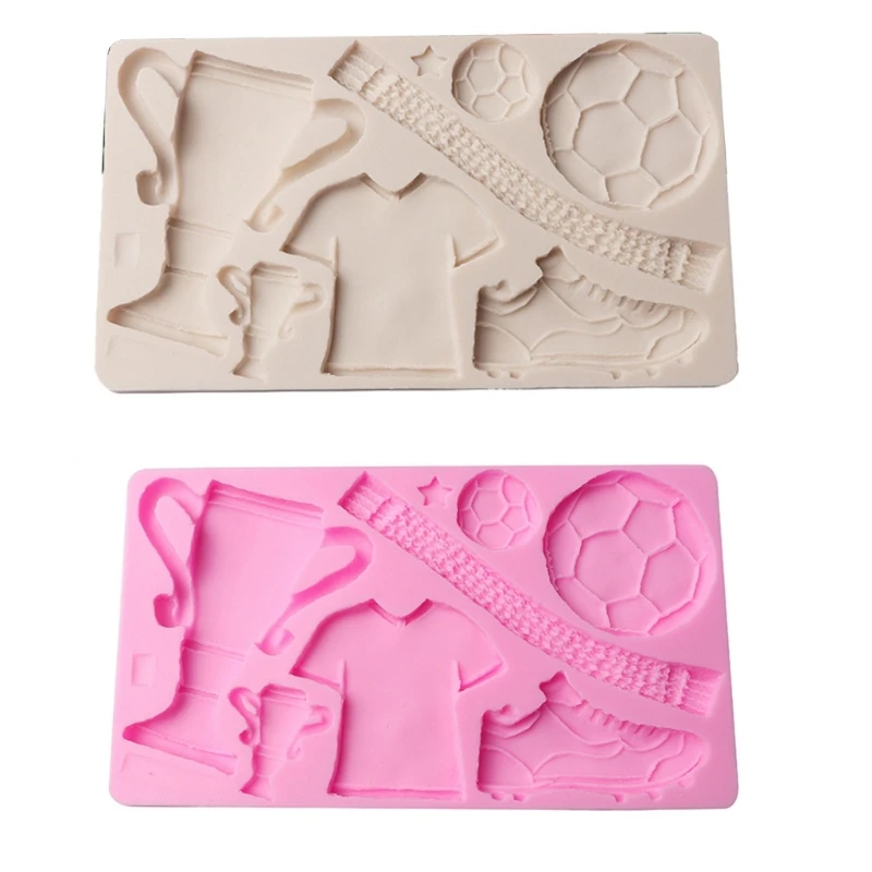 

3D Fondant Chocolate Mold Football Cup Sport Resin Molds Baking Tool Nonstick