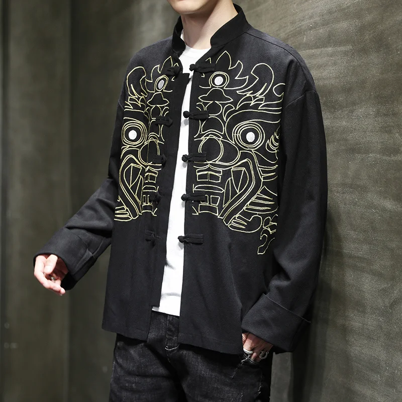 

Традиционное китайское платье весна-осень, пальто свободного кроя, Женский костюм с вышивкой Тан, мужская одежда Wu Dang Tai Chi Hanfu, повседневные топы