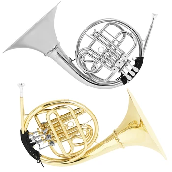 M MBAT 3 Key Bach Split French Horn Bb Tone Nickel Silver Plated Brass Musical Instrument with Mouthpiece And Case