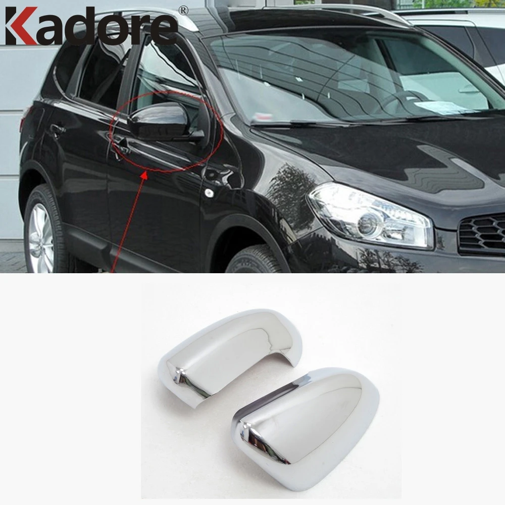 For Nissan Qashqai 2007 2008 2009 2010 2011 2012 2013 ABS Chromed Side Door  Rearview Mirror Cover Trims Car Accessories