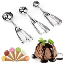 Stainless Steel Ice Cream Scoop Dessert Tools With Spring Handle Ice Cream Cookie Spoon 4/5/6cm Kitchen Gadgets Accessories