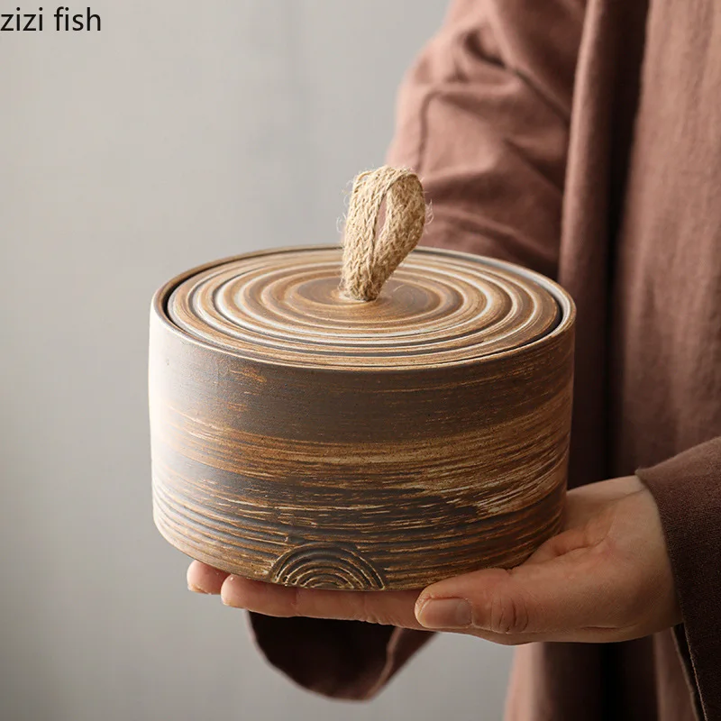 Ceramic Storage Jar Tea Caddy Tea Box Container Organizer Candy Jar Food Storage Box Decorative Jars Can Grain Tank tea tin box tea canister
