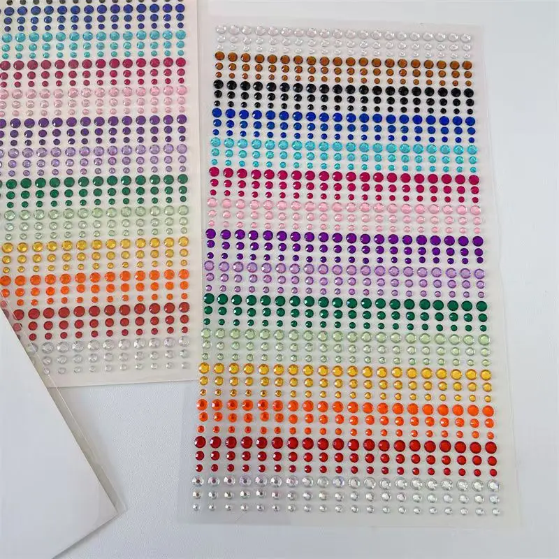 15 색 아이 스티커, 다이아몬드 스티커, 아크릴 원형 컬러 메이크업, 빛나는 성능, 대용량 데코, 900 개
