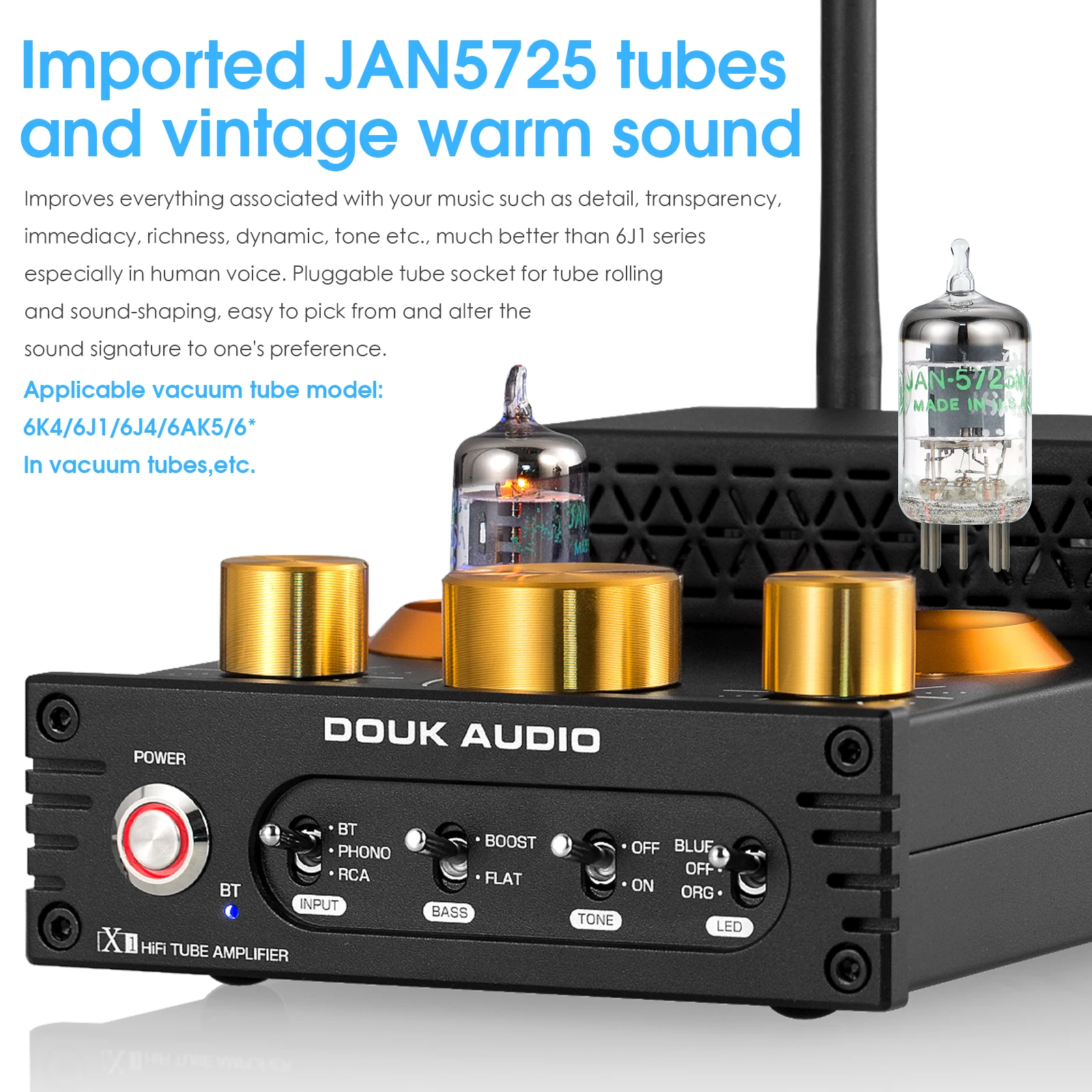 値下 DOUK AUDIO X1 真空管アンプ Douk Audio X1 HiFi 真空管アンプ Bluetooth5.0 レシーバーバルブ MM