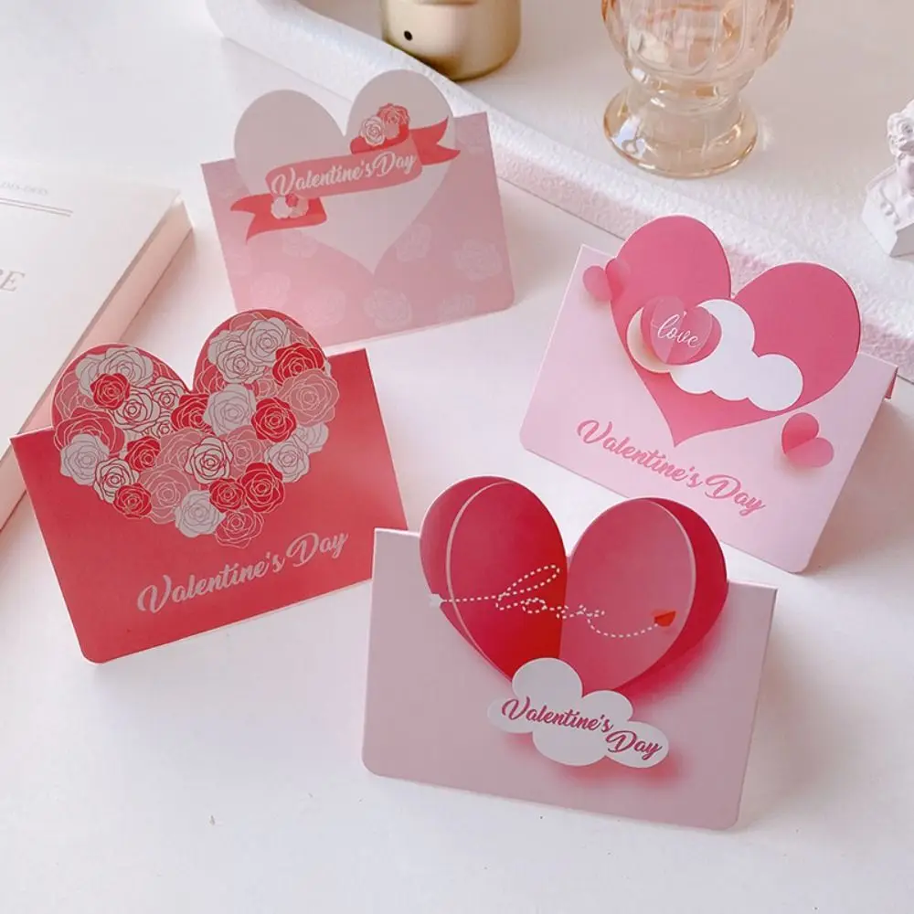 

10pcs Handwriting Greeting Card Romantic DIY Decoration Invitation Message Card Love Heart Thank You Invitation Card Lover