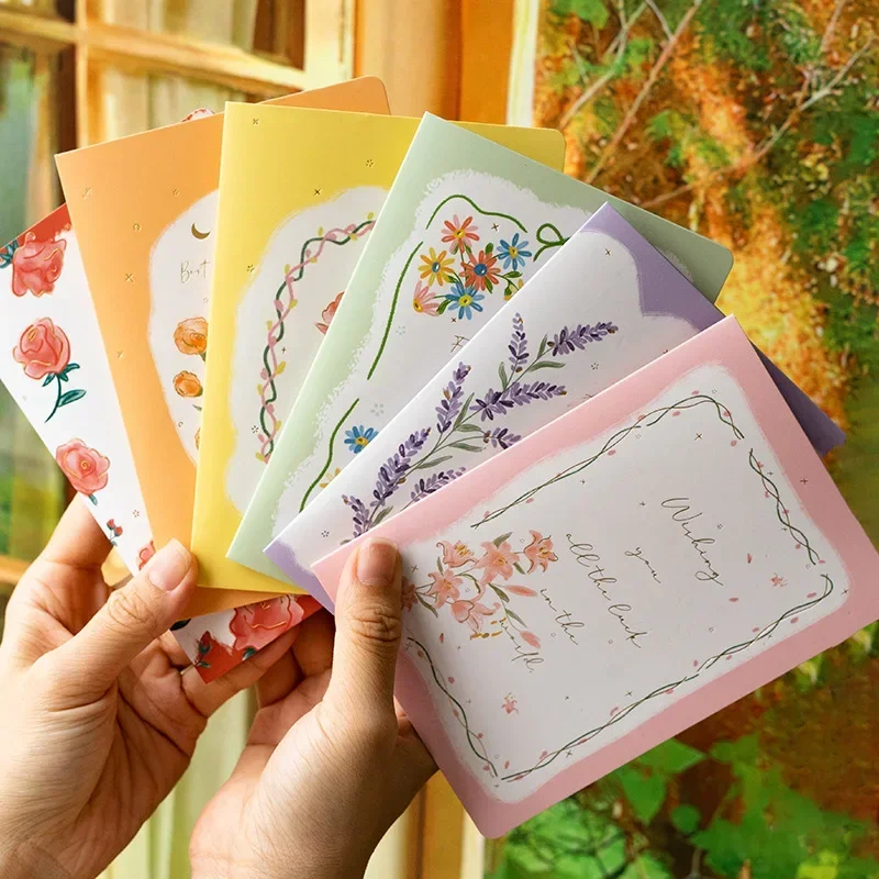 3D Pop-up Style Creative Minimalist Greeting Card Original Flower Blessing Card Happy Birthday Party Invitation Letter Gift