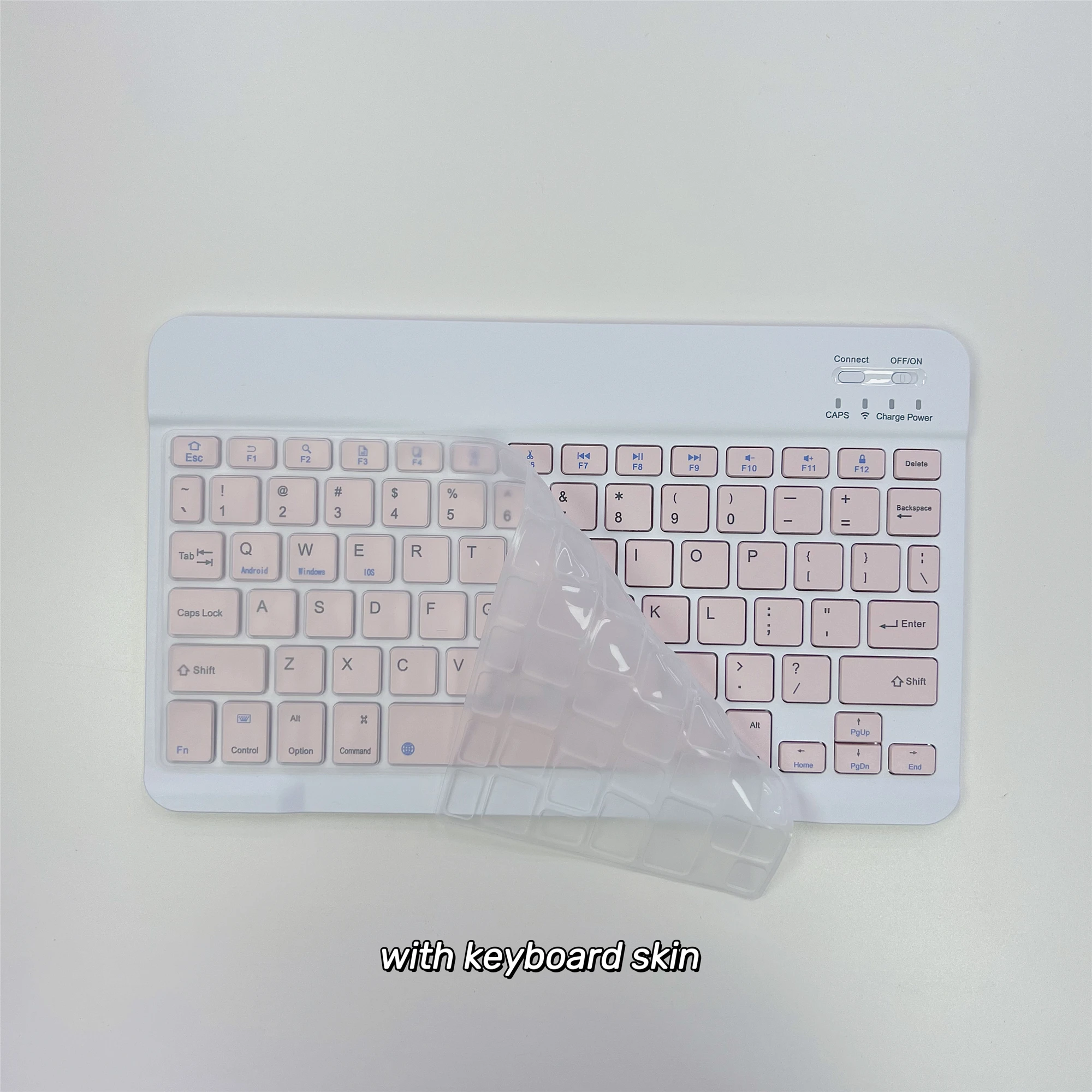 Slim Bluetooth-Compatible Wireless Keyboard Portable Mini Rechargeable Keyboard 78-Key for Apple iPad Tablet iOS Android Windows