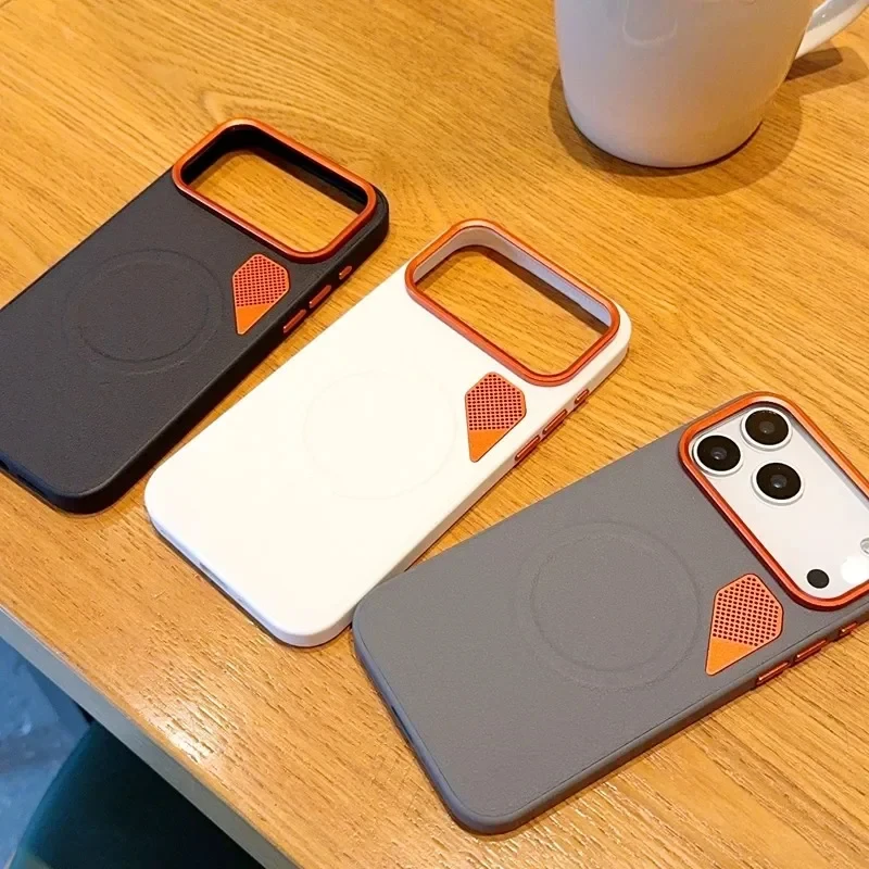 Enhanced Magnetic Phone Case with High-Quality PU Leather and CPU Cooling for Business Professionals