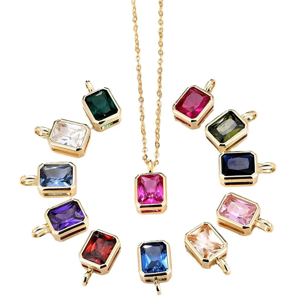 Personality Hiphop Multicolour Crystal Neckalce for Women Girls Chunky Square Zircon Gold Color Choker Party Gifts Jewelry Чокер