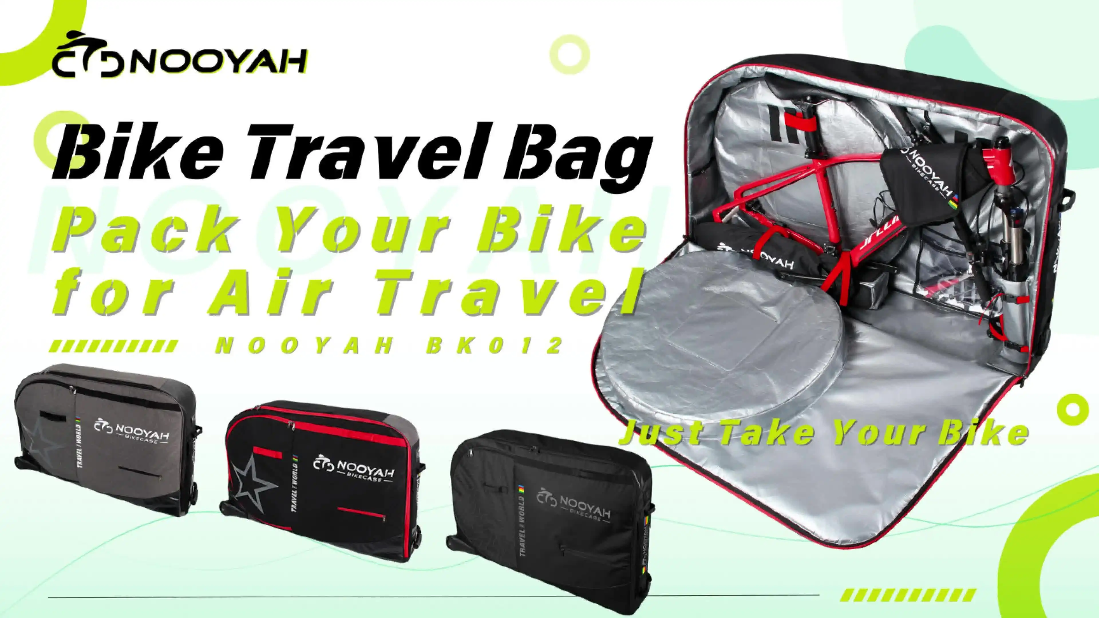 NOOYAH Bike Bag Bicycle Transport Bag MTB & Road Bike Travel