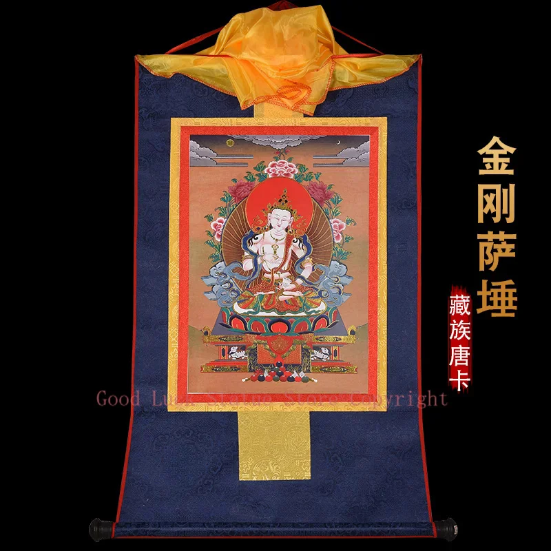

Tibet Buddhism GOOD Thangka HOME temple altar WALL Decor ART silk Vajrasattva Buddha Mandala Thang-ga Hanging painting