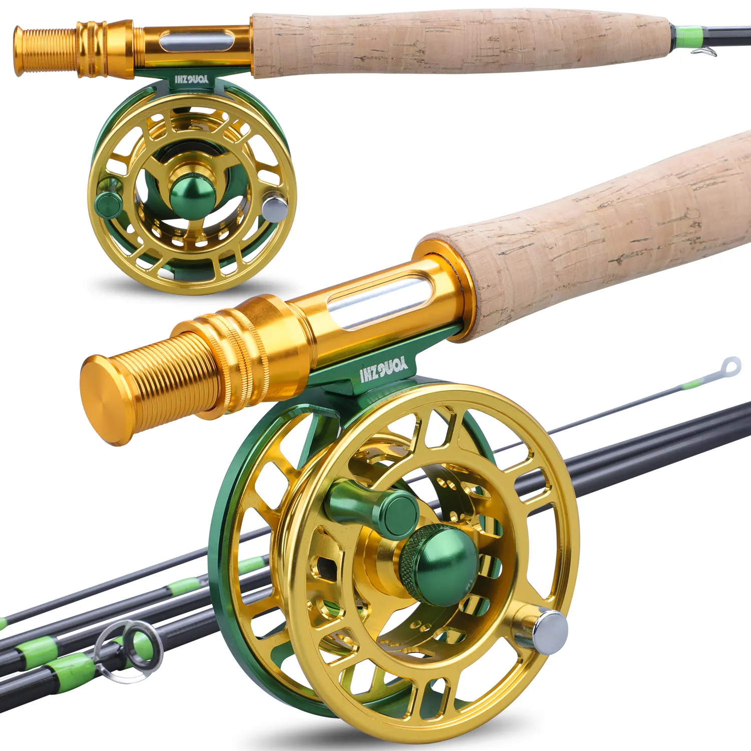 Sougayilang Fly Fishing Rod and Reel Full Kit 5sections Carbon Fly Fishing Rod and 5/6 Reel Perch Fly Fishing Suitable for Pesca 2