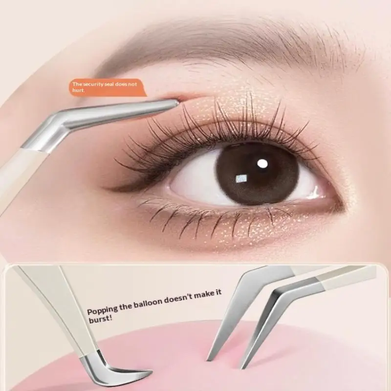 스테인레스 스틸 속눈썹 핀셋 빗이 있는 인조 속눈썹 적용 도구 속눈썹 연장 핀셋 소녀들을 위한 사용하기 쉬운 속눈썹 핀셋