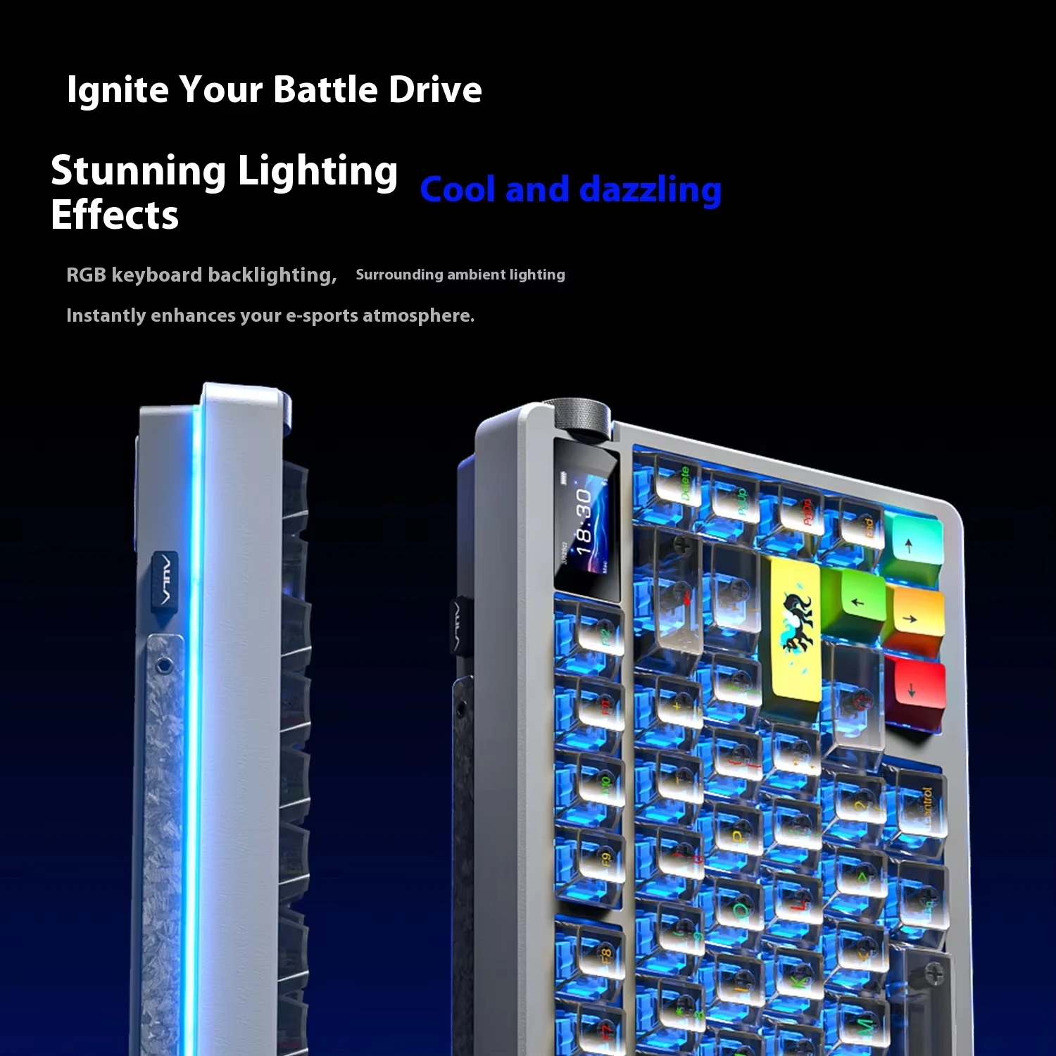 브랜드 뉴 AULA NOVA75 3모드 기계식 키보드 게이밍 키보드 10000mAh E-스포츠 커스텀 기계식 유선 키보드 액세서리