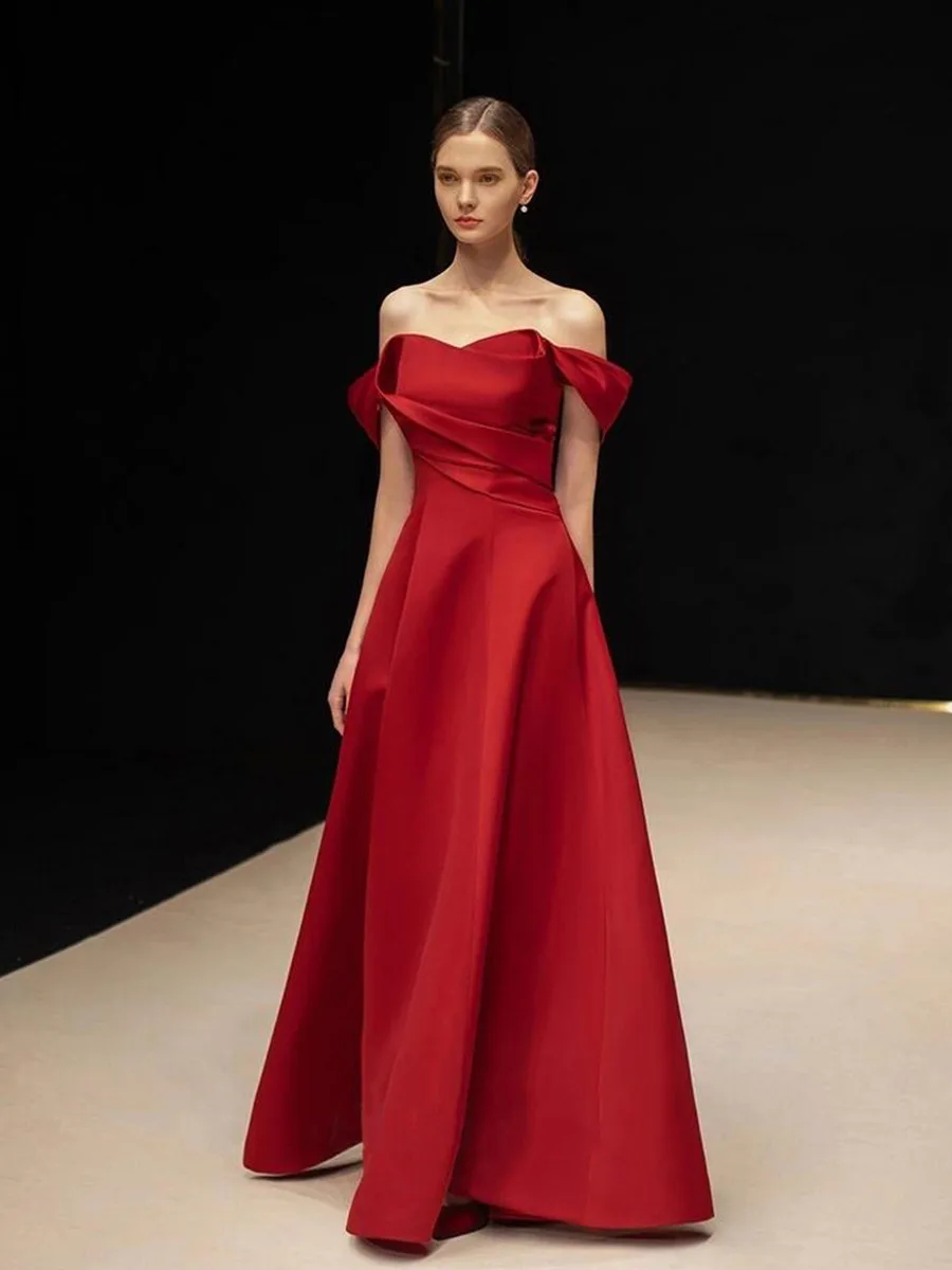 Red Sweetheart Neck Evening Dress Detechable Off the Shoulder Lomg Party  Gown A-Line Lace Up abendkleid 2024 vestidos de noche - AliExpress 320