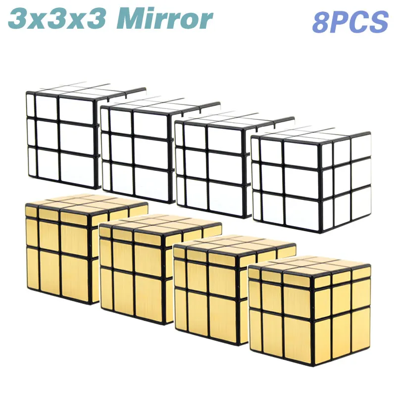 

QYToys 3x3x3 Mirror Magic Cube Wholesale Lots Bulk 8PCS Set Speed Twisty Puzzle Antistress Educational Toys For Children