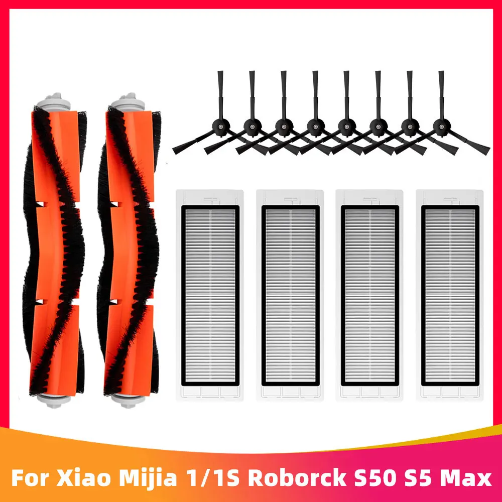 Premium Spare Parts Set for Robot Vacuum Cleaners – Includes Main Brush, Side Brush, and Filter