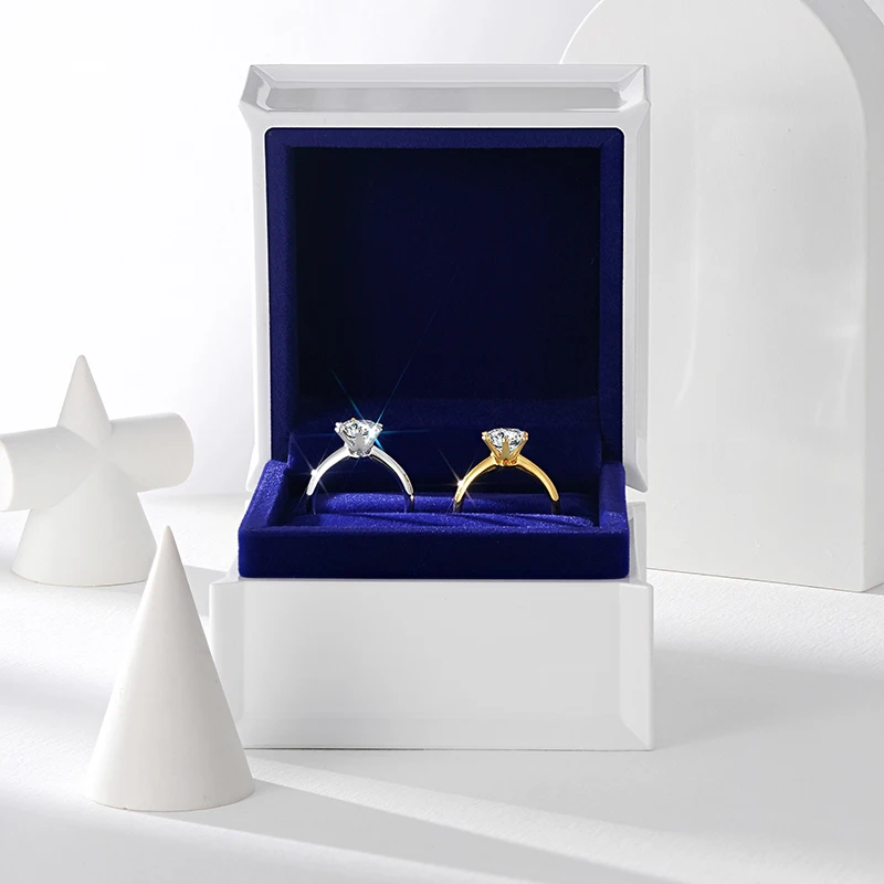 2ct 3ct 5ct 8ct D Color Moissanite Engagement Ring For Women 18KGold 925 Sterling Silver Gold Plated Solitaire Rings Wholesale 5