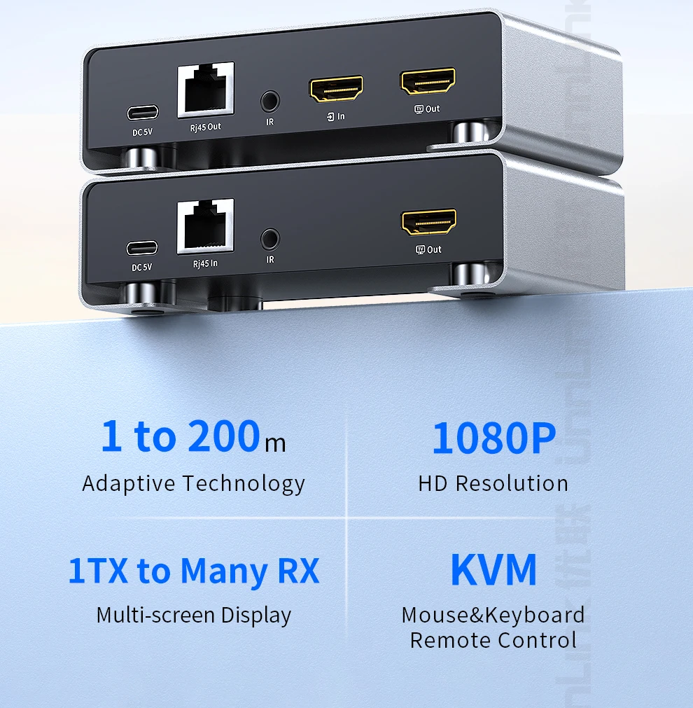 Unnlink HDMI KVM Extender 200m 1080P 60Hz Over IP
