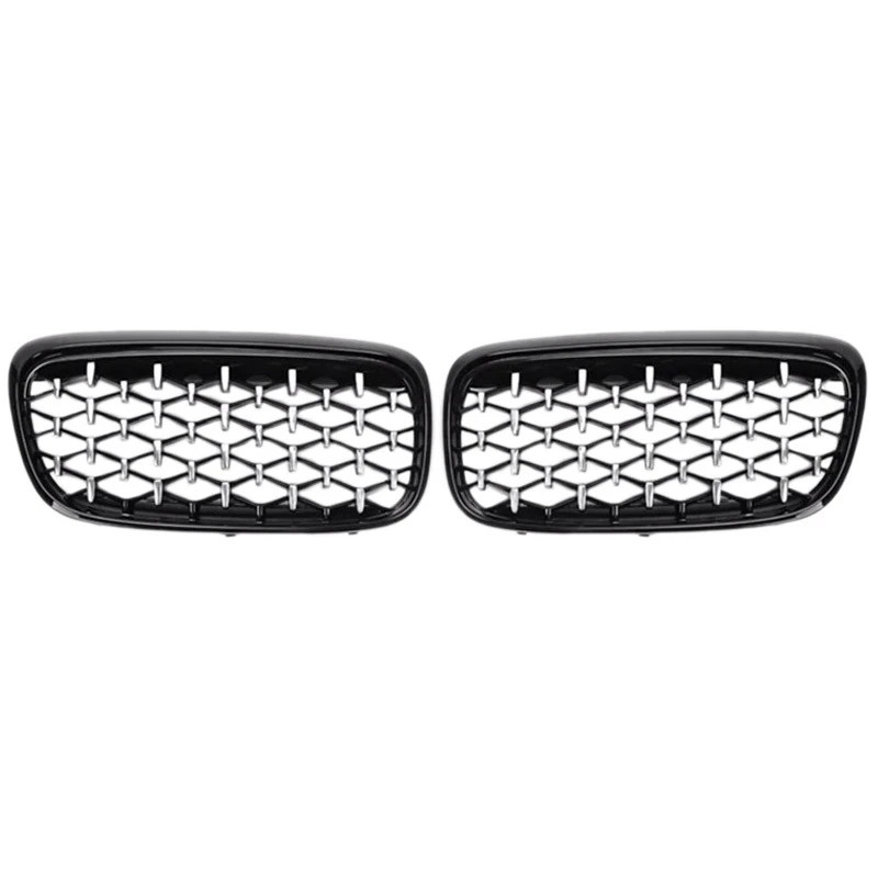 

2X Front Kidney Bumper Grille Mesh Diamond For BMW F45 F46 Active Tourer 2014-2018