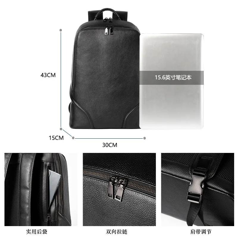 Cowhide Genuine Leather Backpack Men Travel Bags High Quality Laptop Backpack Male Shool Bags For Teenager Boys School Backpacks