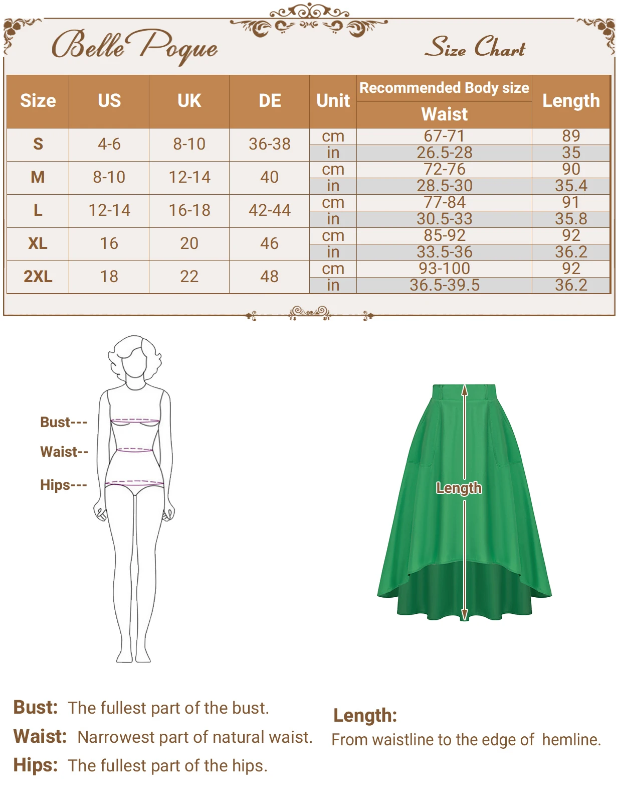 BP Women Summer Skirts Vintage High-Lo Skirt With Belt Elastic Waist Flared Causal High Waist Korean High Quality A-Line Skirts