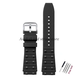 Premium 22mm Soft Silicone Rubber Watch Band - Universal Replacement Strap - 22mm (Black)