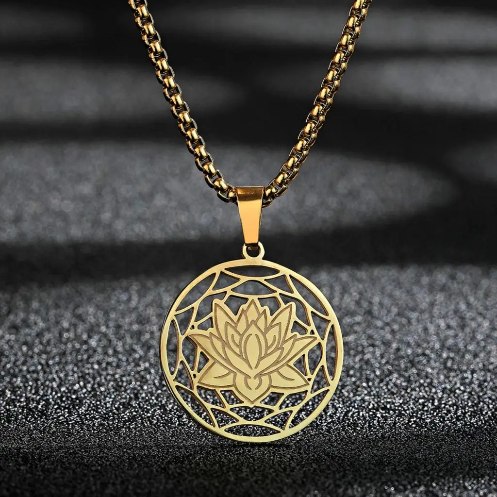 Collier Guess " Lotus" Acier doré - JUBN01341JWYG