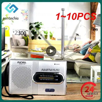 배터리 작동 휴대용 포켓 라디오, AM FM 트랜지스터 라디오, 시끄러운 스피커 이어폰 잭 포함, 1-10 개