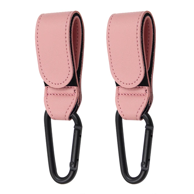 Premium PU Leather Stroller Organizer with 360° Rotatable Hooks, High-Quality Crochet Accents