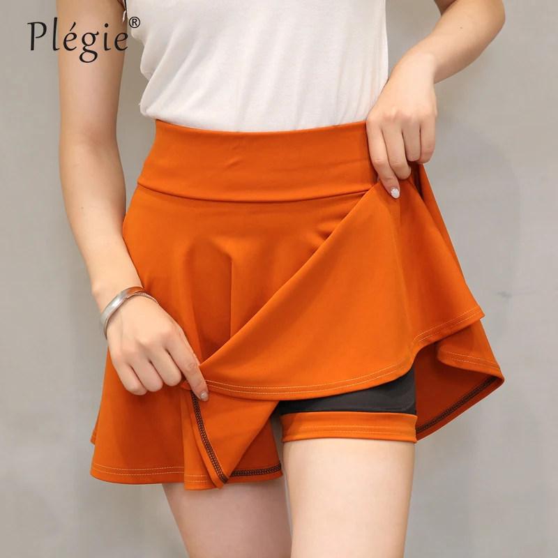 

2022 Size 4XL Shorts Skirts Womens 2020 Spring A Line Sun School High Waist Pleated Skirt Female Elegant Skirt Have Safty Pants