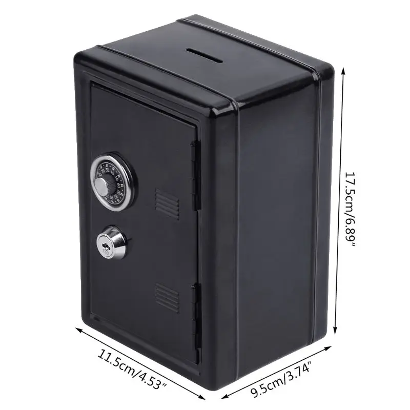 New Safe Security Metal Money Deposit Cash Savings Saving Box 2 Keys 6