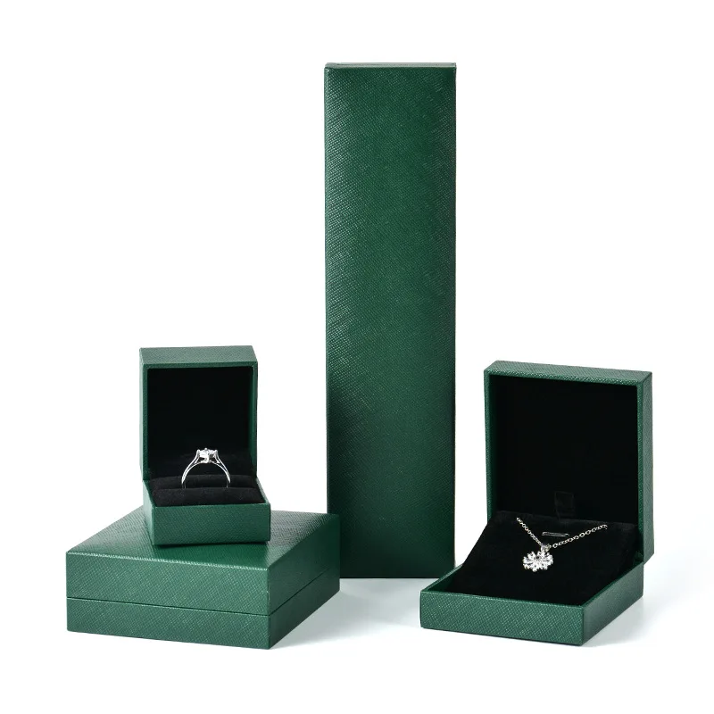 

High Quality Jewelry Ring Box Leather Paper Ring Earrings Necklace Bracelet Packaging Box Jewlery Gift Organizer Wholesale