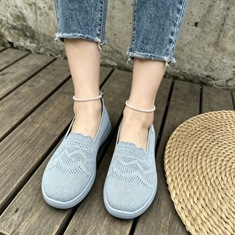Women's Breathable Mesh Slip-On Loafers - Lightweight Comfort Flats