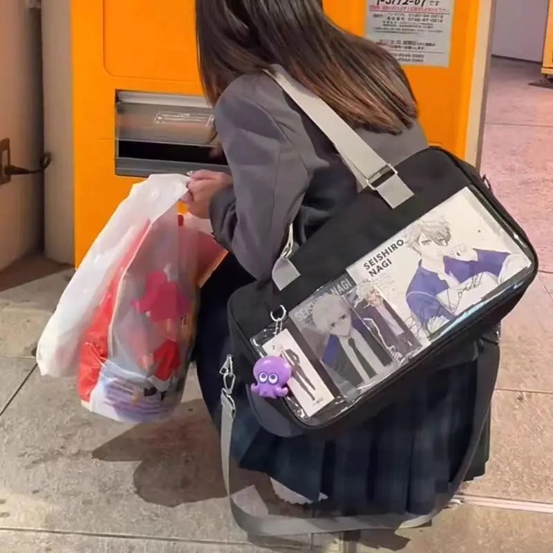 Jk Girls Fashion Transparent Vintage Women Fashion Y2k Aesthetic Underarm Bag Streetwear Shoulder Handbags Tote Bags