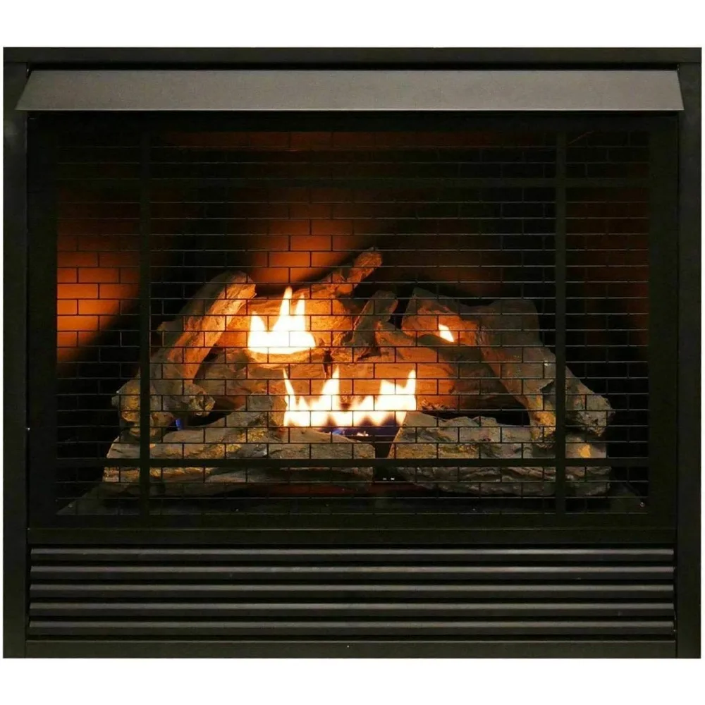 Dual Fuel Ventless Gas Fireplace Insert, Remote Control, 9 Fire Logs, Use with Natural Gas or Liquid Propane 2