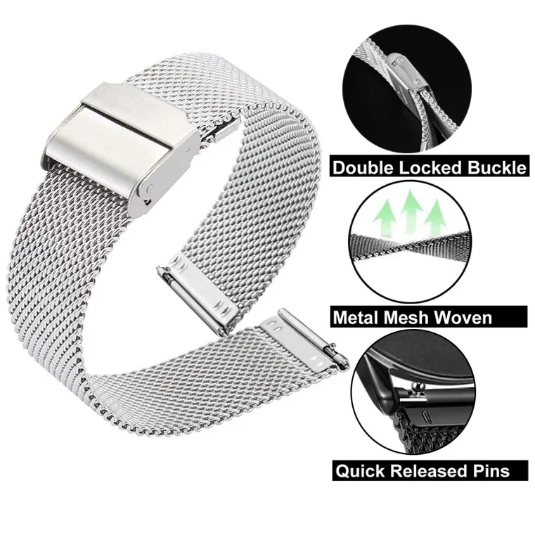 Stainless Steel 22mm Watch Bracelet Strap