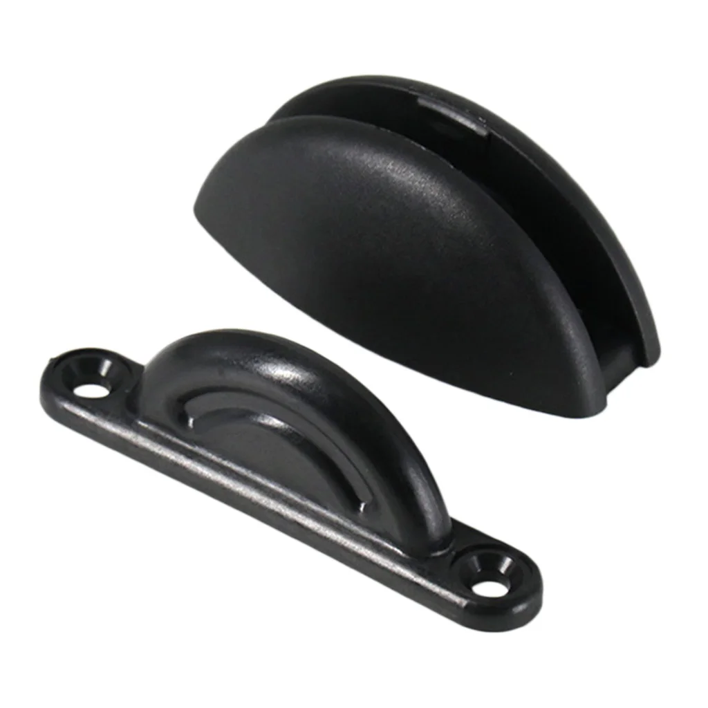 Captura de retenedor puerta para caravana, autocaravana, barco, Camper marino, Tope gabinete carga, Clip nailon negro