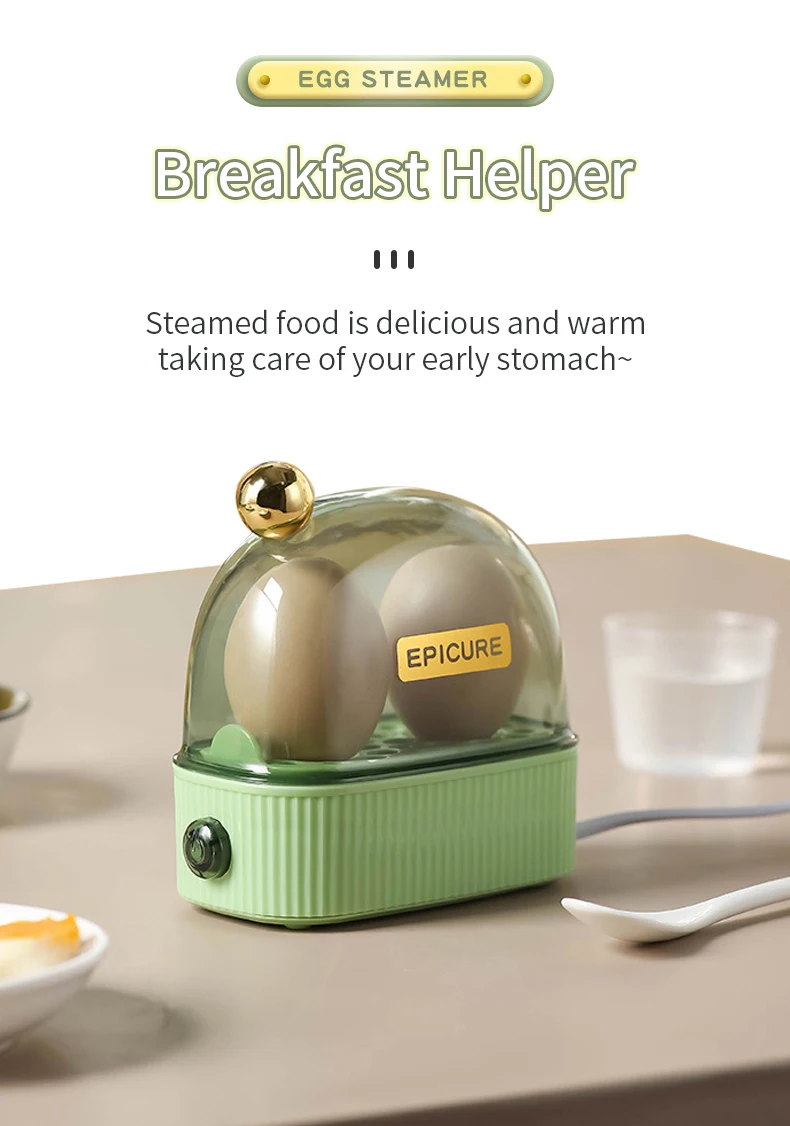 Description Picture 2 of item120W Electric Egg Boiler Automatic Steamer Mini Breakfast Machine Egg Cookers 2 Eggs Portable Steamer Automatic Power Off 220V