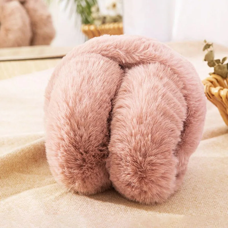 Comfortable Stylish Winter Thermal Unisex Fluffy Ear Covers Soft Unisex Earmuffs Solid Color for Hiking