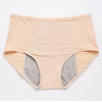 Slip physiologique pour femmes, 2 pièces, culotte menstruelle pour filles, anti-fuite, taille moyenne, sous-vêtements en soie glacée 4
