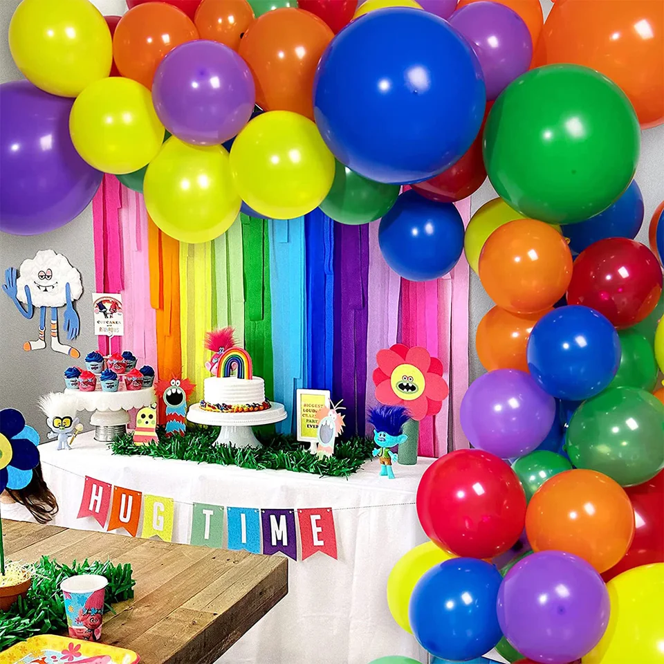 100 Palloncini Colorati In Lattice Da 12 Pollici Con Ghirlanda E Nastri Per Feste