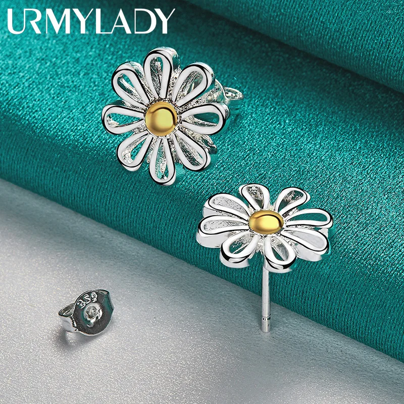 Urmylady Sterling Silber Chrysanthemen Ohr stecker für Frauen Hochzeits feier Modeschmuck