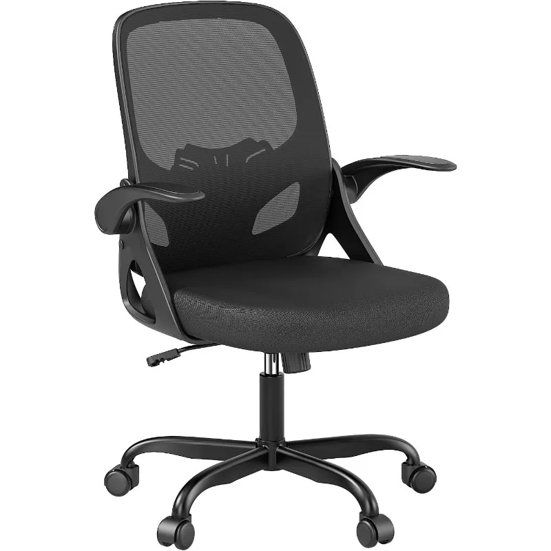 

Office Desk Chair with Lumbar Support Ergonomic Mesh Office Chair with Wheels and Flip-up Armrests Adjustable Height Swivel