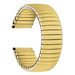 Stainless Steel Stretch Expansion Watch Strap - Metal Elastic Wristband Accessories - 18mm (Gold)