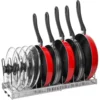 Expandable Pots and Pans Storage Rack for Cabinets Pot and Lid Holder with 6 Adjustable Shelves for Kitchen Organization Tools