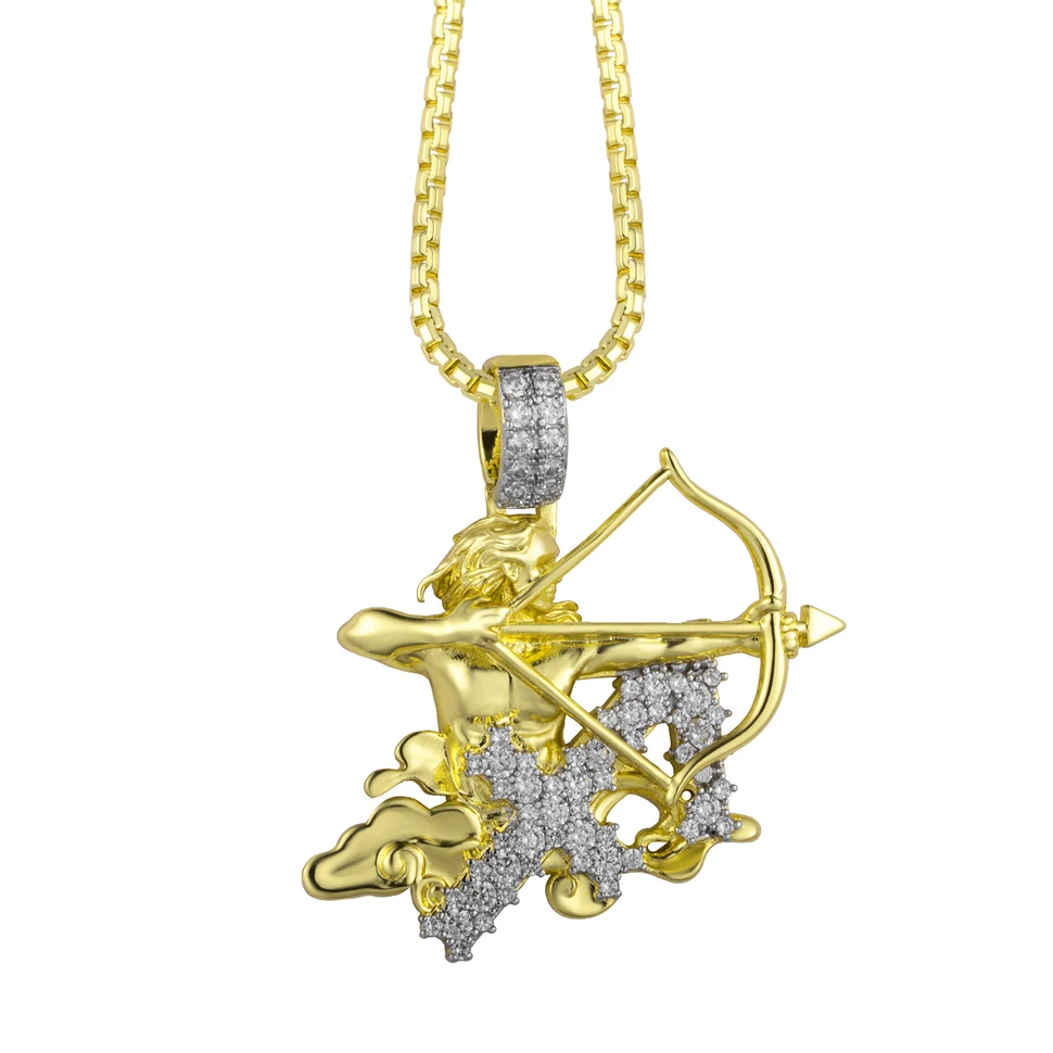 VANAXIN Aries12 Constellations Necklace Pendant  For Women Men Iced Out  Birthday Gifts