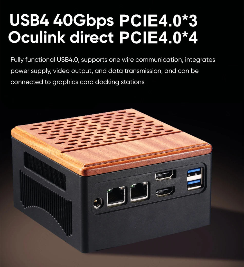 Topton Oculink Gaming Mini PC AMD Ryzen 9 7940HS 32G DDR5 6400MHz 3*PCIe4.0 2*2.5G LAN USB4 NAS Server Computer Windows 11 WiFi6 4
